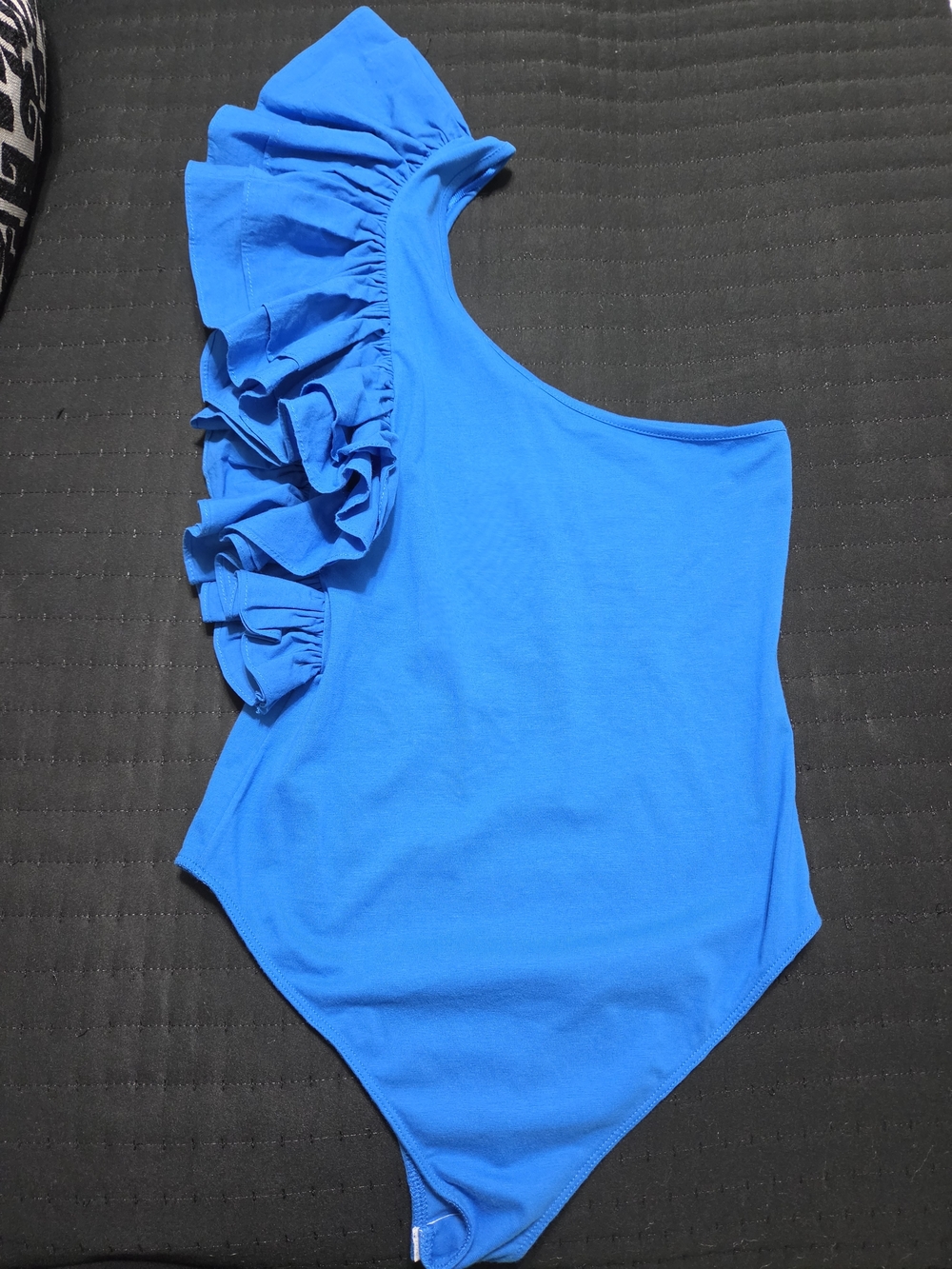 NWT - Zara Blue One-Shoulder Ruffle Top - Picture 4 of 6